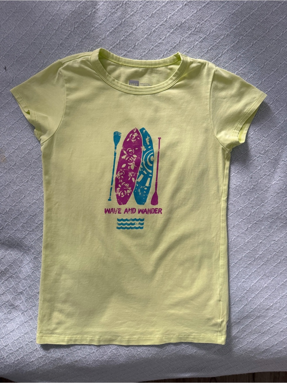 Youth size 12 Yellow Surf Graphic Tee - Wave and Wander
